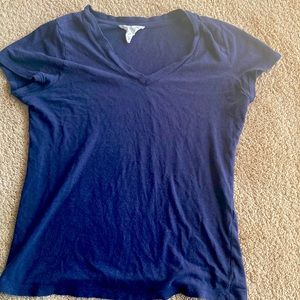 V neck navy blue see through
